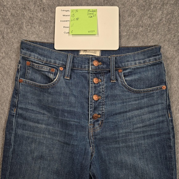 Madewell The Perfect Vintage Jeans Womens 27 Blue High Rise Straight Button Fly - Picture 15 of 15